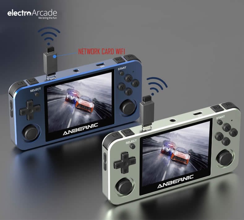 anbernic-351mp-alloy-body-ocean-blue-mint-green - electro arcade