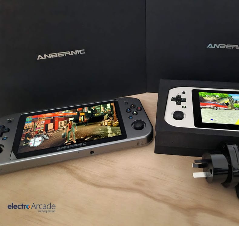 anbernic-win600-grey-white-colour-with-aust-adapter - electro arcade