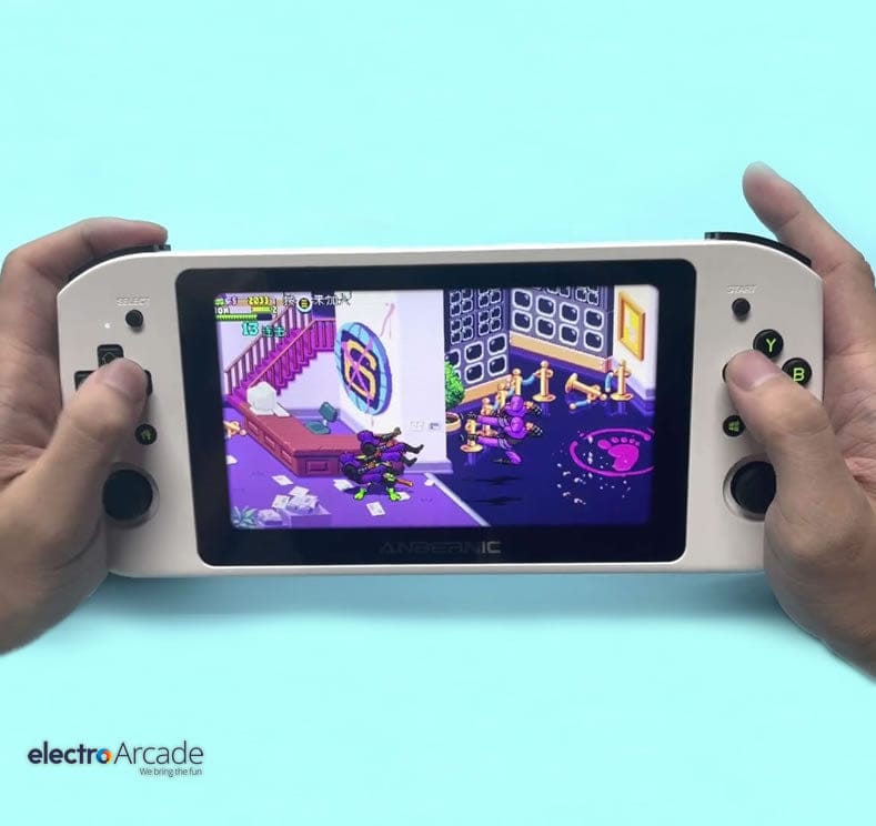 anbernic-win600-white-holding-hands-size-gameplay - electro arcade