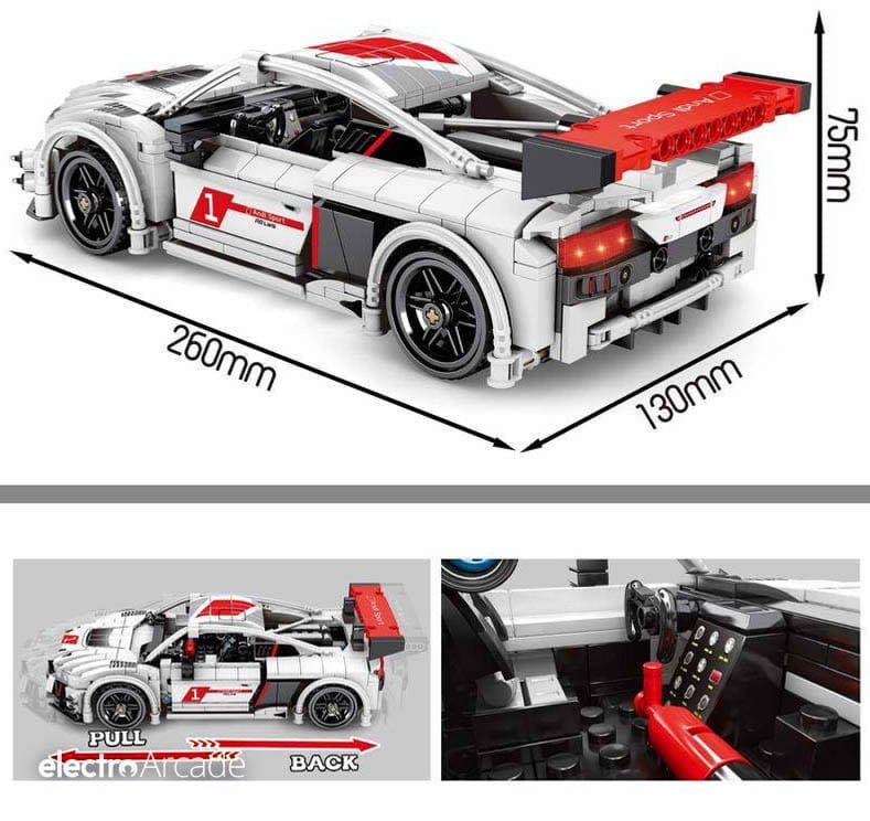 sy8301-audi-r8-super-car-dimensions-pull-back - electro arcade